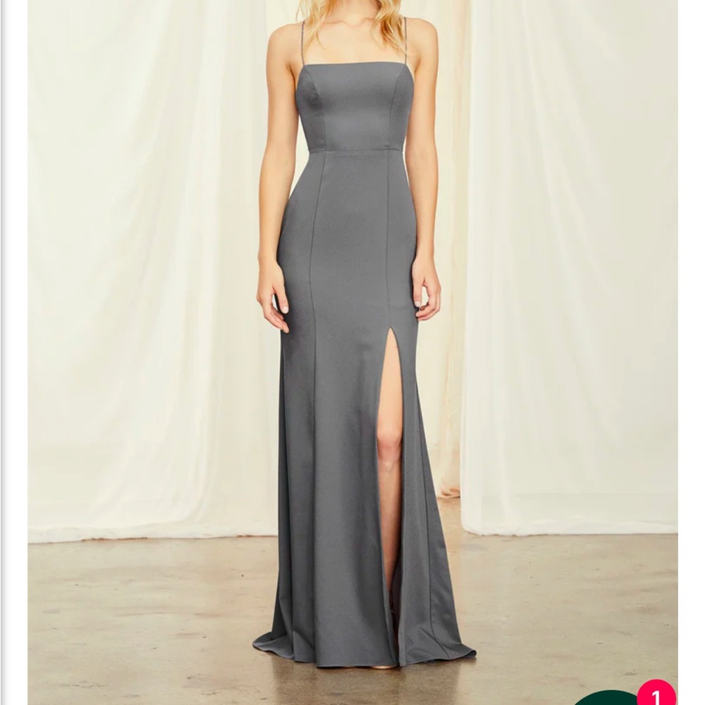 Graphite Amsale Jade dress from Bella Bridesmaids